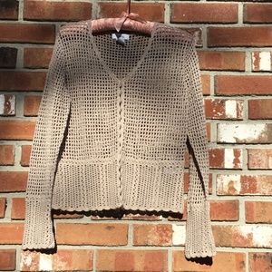 Crocheted, Long Sleeve, Sweater Top